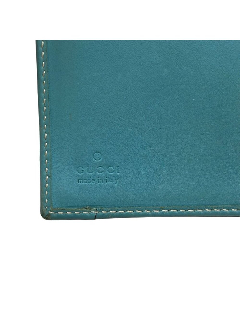 Gucci Wallet GG Pattern Light Blue Beige Dark Brown Leather - Picture 6 of 7